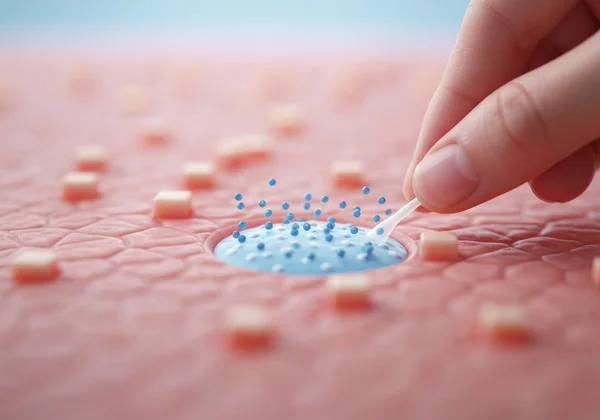 Abstract representation of clogged pores and breakouts.