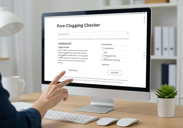 Pengguna menampal ramuan ke dalam alat pemeriksa dalam talian