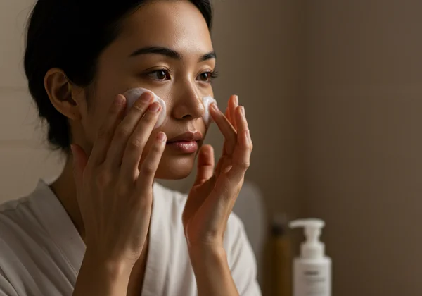 Seorang individu melakukan pembersihan berganda dalam rutin malam