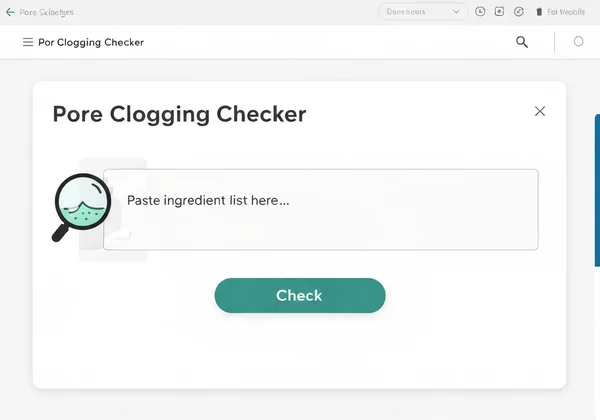 Screenshot of a pore clogging checker website
